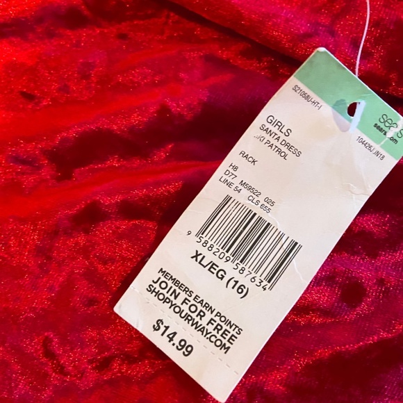 NWT Simply Styled Girl's Santa Dress; Size Girl's 16 (XL) - Picture 3 of 4